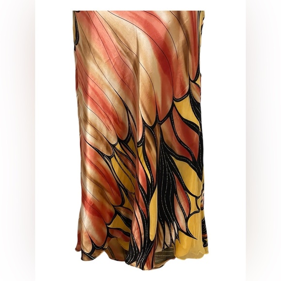 TERANI COUTURE Halter 100% Silk Dress Maxi Boho Sash Crisscross Back Size 2 - Picture 5 of 12